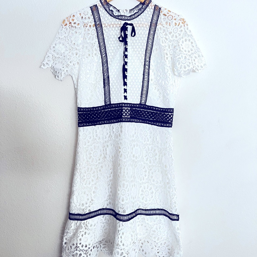 Crochet Summer White Dress Size Small